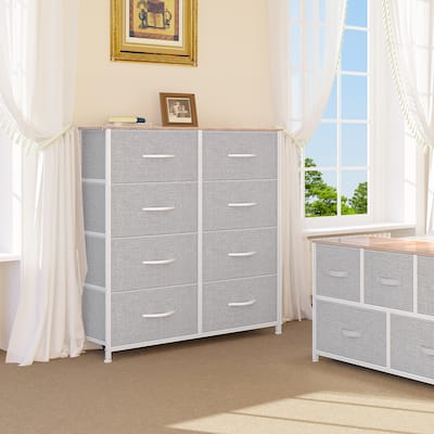 Modern Wide Dresser Storage Tower with 8 Drawers