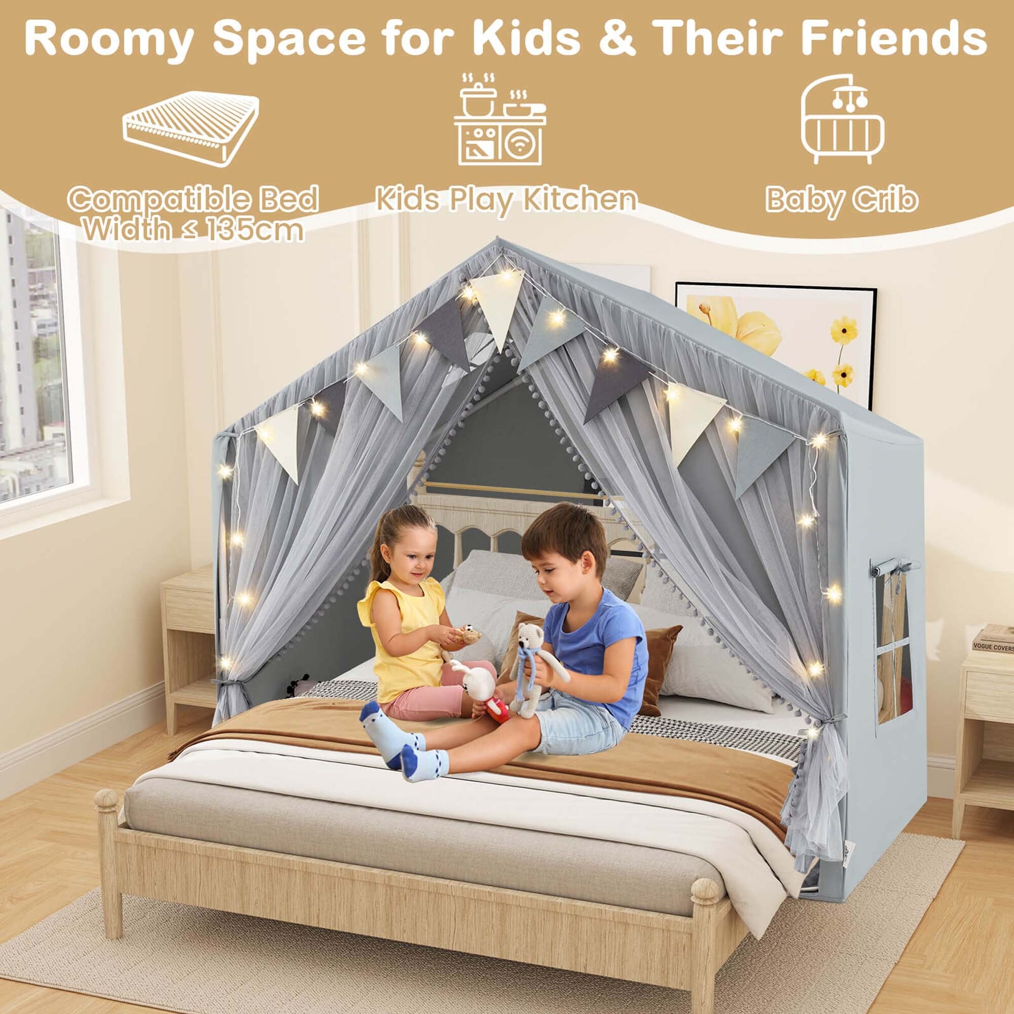 Bed Canopy Large Play Tent Kids Tent Large Toddler Play Tent W