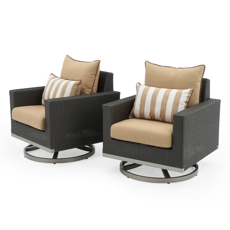 Milo Espresso 5 Piece Sunbrella Outdoor Patio Motion Club Set