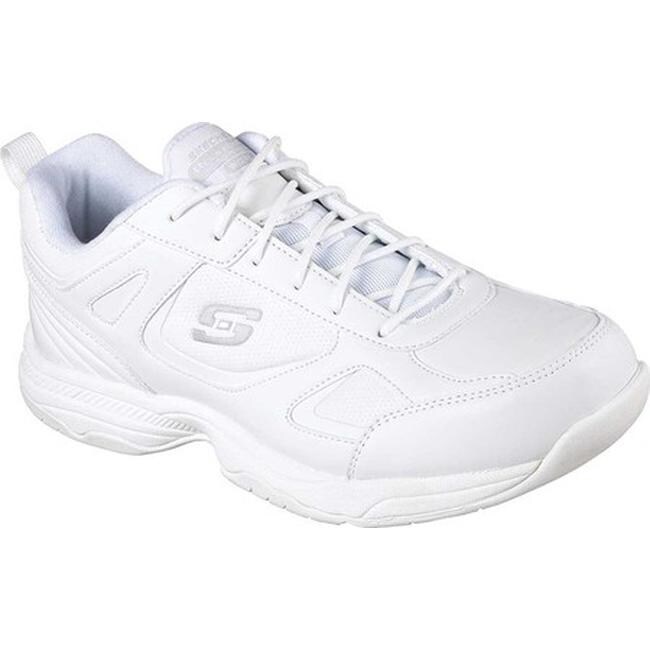 skechers white slip on tennis shoes