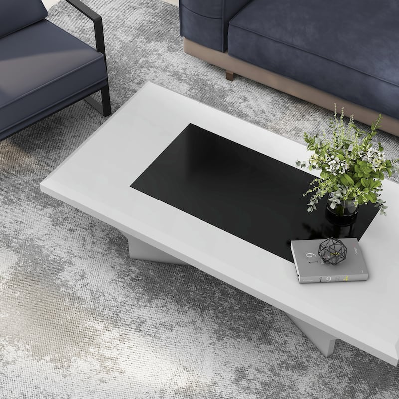 Ameena Contemporary Glass Insert Top Coffee Table by Furniture of America