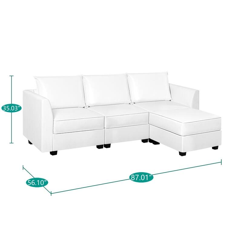 Modern DIY Collection - Convertible Modular Sectional Sofa - Linen Sofa Couch for Living Room Apartment Office