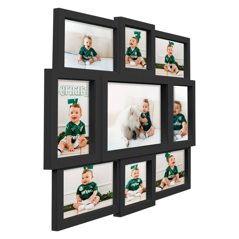 HELLO LAURA PVC Photo Frame Reunion 9 Opening 16" x 18" Wall Hanging Black