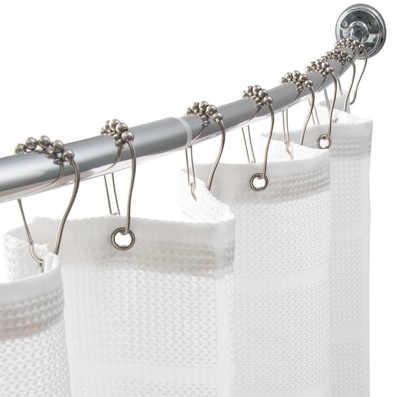 Bath Bliss 12 Pack Carabiner Shower Curtain Roller Rings in Chrome