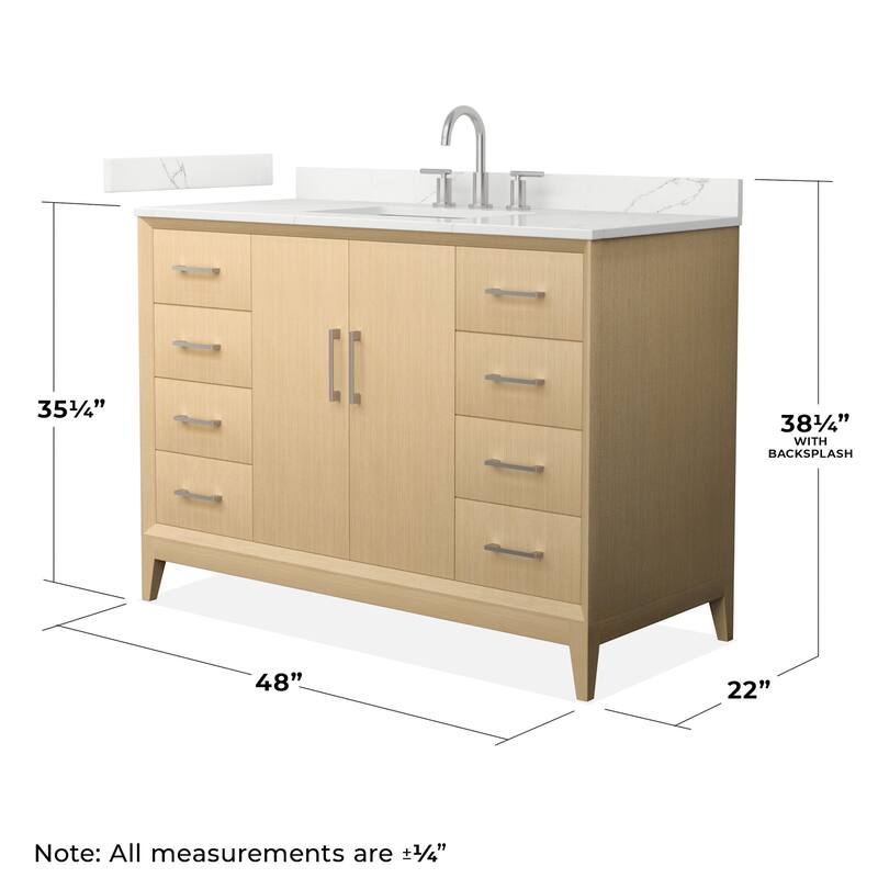 Wyndham Collection WCH7575-48S-QTZ-US3MXX Janna 48" Free Standing