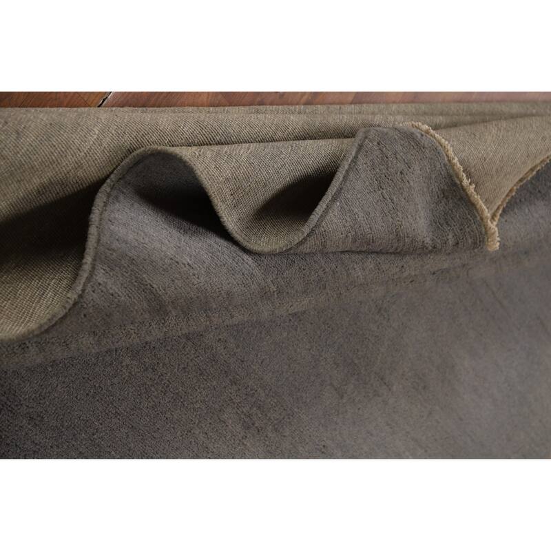 Modern Gray Gabbeh Oriental Area Rug Hand-Knotted Wool Carpet - 6'8" x 9'6"