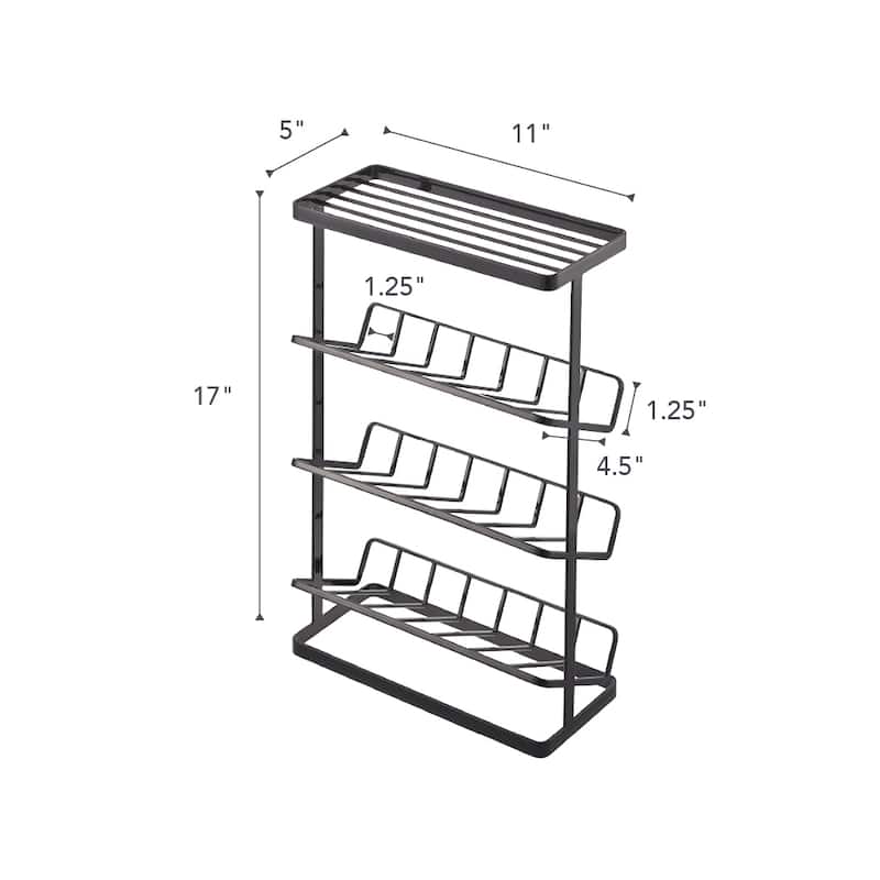 Yamazaki Home Shower Caddy - Three Sizes, Steel, Medium, Holds up to 9 dispensers, Holds 26.4 lbs
