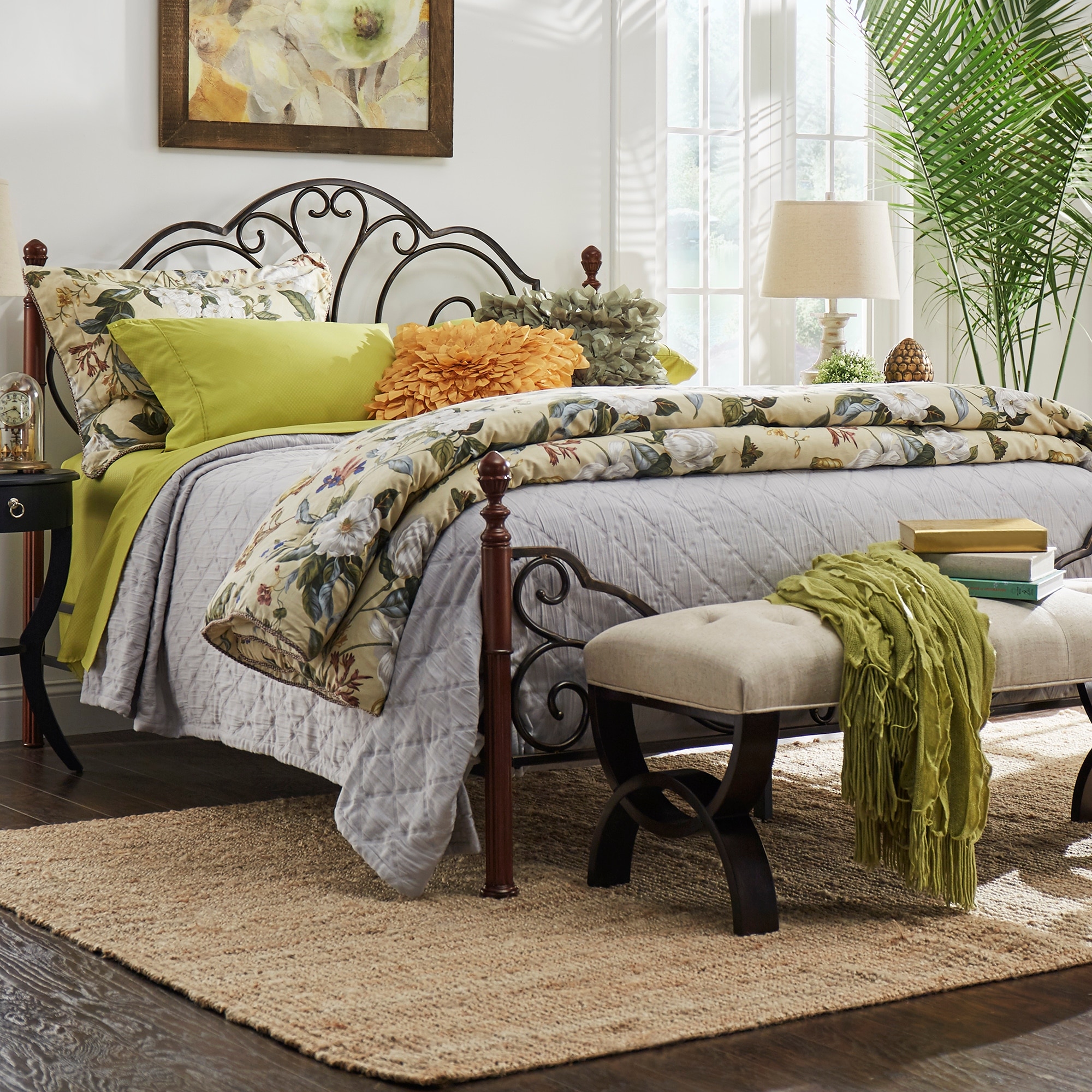 Leann graceful scroll bronze iron deals bed by inspire q classic