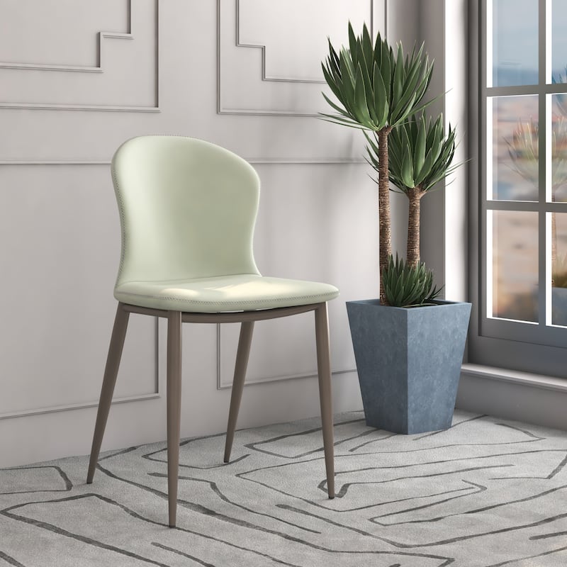 Upholstered Dining Chair in Fabric with Iron Legs Mosaic Series Set of 2