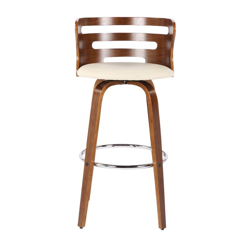 Carson Carrington Cranagh 30" Fixed-Height Bar Stool with Bent Wood Legs & Round Footrest (Set of 2)