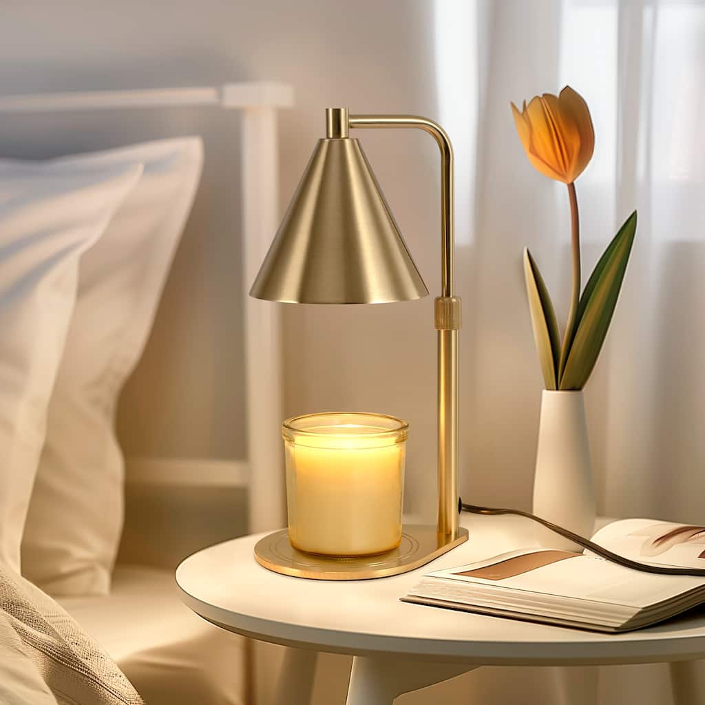 Barn-Style Antique Bronze Wax Melt Lamp with Slim Teardrop Base, Adjustable Dimming, 2-4-8H Timer for Bedroom & Living Room