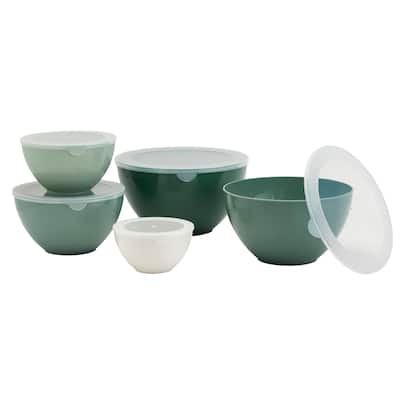 10 Piece Mixing Bowl Set with Lids, Gradient Fern Green