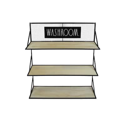 Rae Dunn 3 Tier Wall Shelf - WASHROOM