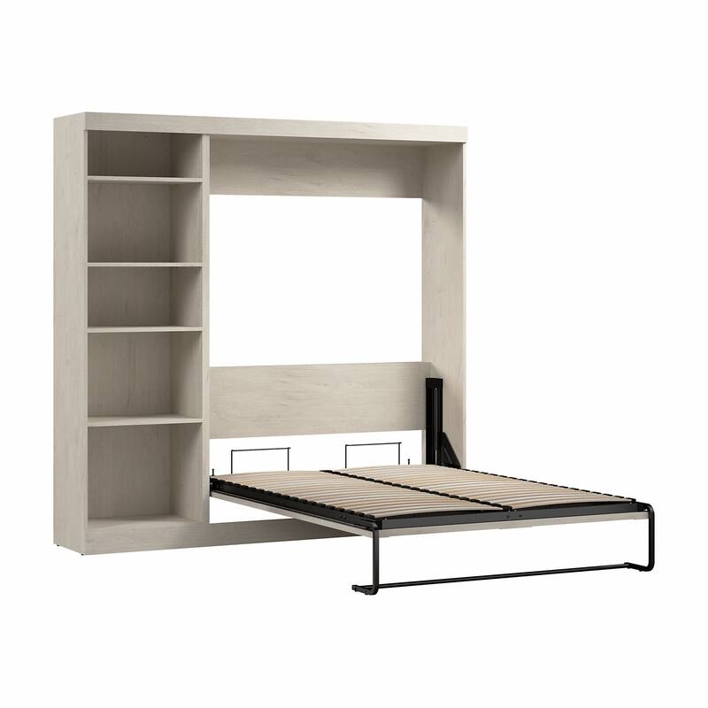 Pur Full Murphy Bed with Shelving Unit (84W) by Bestar