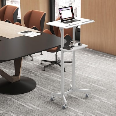 1/2PCS Mobile Laptop Podium Standing Desk & Casters/Storage Tray