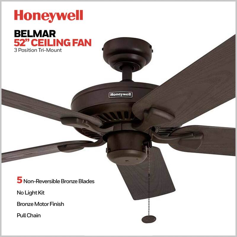 52" Honeywell Belmar Wet Rated Indoor/Outdoor Ceiling Fan, No Light