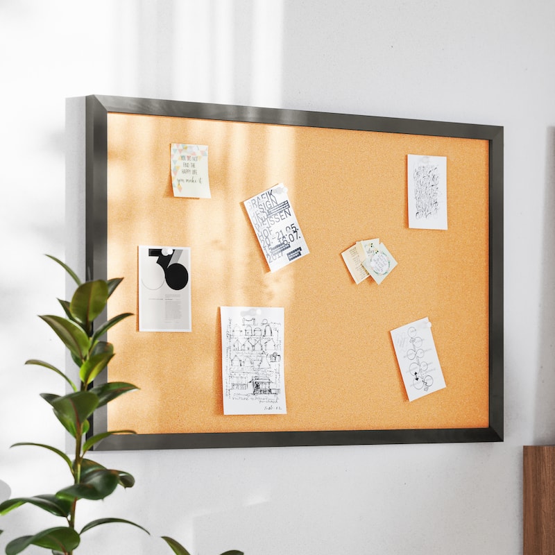 Commercial Wall Mount Cork Board with Wooden Push Pins