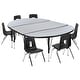 preview thumbnail 3 of 23, 76" Oval Wave Flexible Laminate Activity Table Set with 14" Student Stack Chairs - 76"D x 47.5"W x 16.25" - 25.25"H
