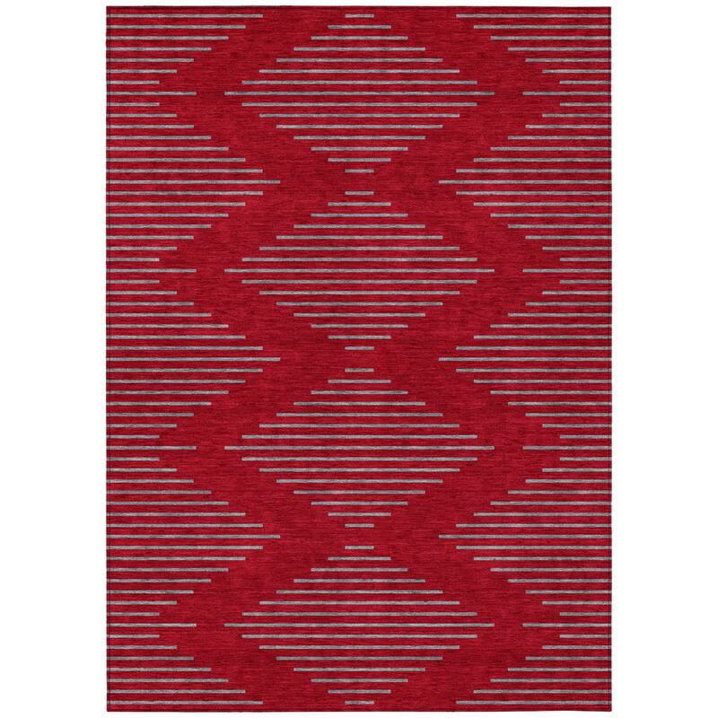 HomeRoots Geometric Transitional Rectangle Outdoor Rug