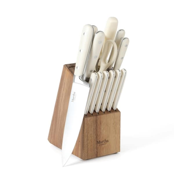 Martha Stewart Eastwalk 14 Piece Cutlery Knife Block Set - White