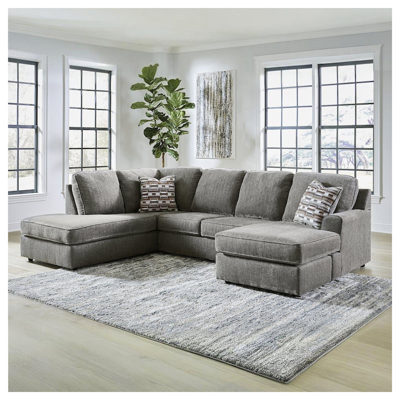 Signature Design by Ashley O'Phannon Putty 2-Piece Sectional with Chaise - 125"W x 86"D x 38"H - Left Facing