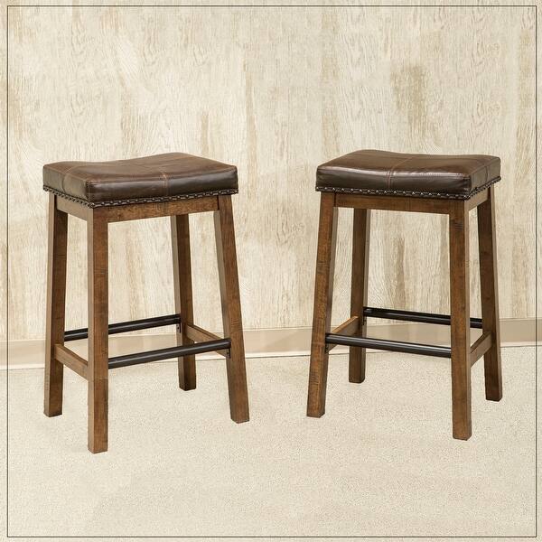 Copper Grove Hanoi Brown 30-inch Backless Bar Stools (Set of