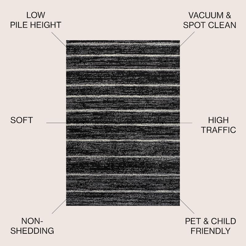 JONATHAN Y Alia Minimalist Stripe Area Rug