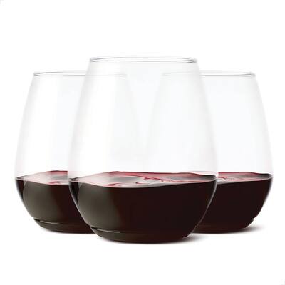 TOSSWARE POP 18oz Vino XL SET OF 48, Premium Quality, Recyclable, Unbreakable & Crystal Clear Plastic Wine Glasses, 48 Count
