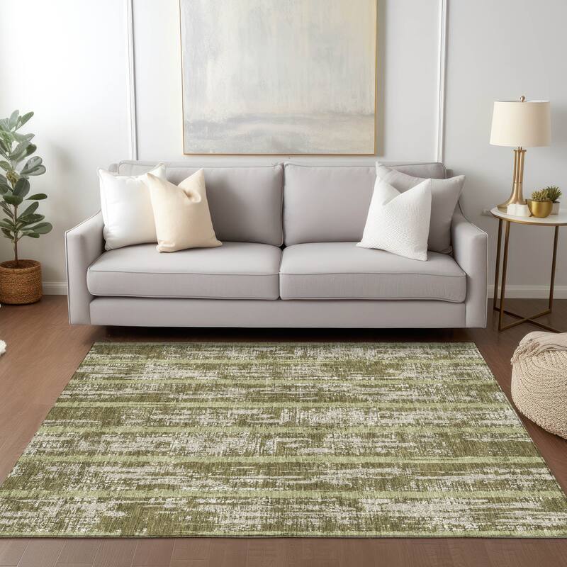 Machine Washable Indoor/ Outdoor Chantille Ombre Stripe Rug