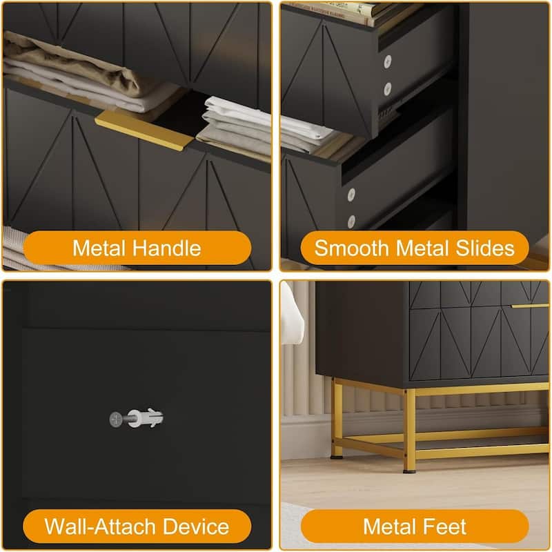4-Drawer Storage Dresser for Bedroom, Closet, Living Room