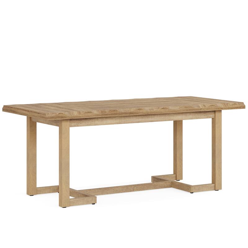 Rectangular Computer Desk, Writing Table with Solid Wood Legs, Executive Desk Workstation for Home Office, Work & Study