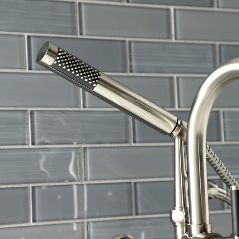 Kingston Brass Kaiser Deck Mounted Clawfoot Tub Filler with Built-In