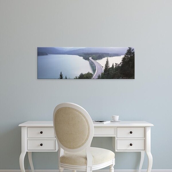 Easy Art Prints Panoramic Images's 'Germany, Bavaria, Bridge over Sylvenstein Lake' Premium Canvas Art