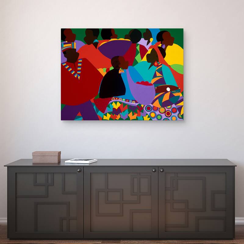 Masekela's Marketplace Congo by Synthia SAINT JAMES Canvas Art Print