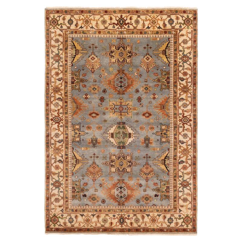 ECARPETGALLERY Hand-knotted Jules Sultane Light Denim Blue Wool Rug - 5'10 x 8'9