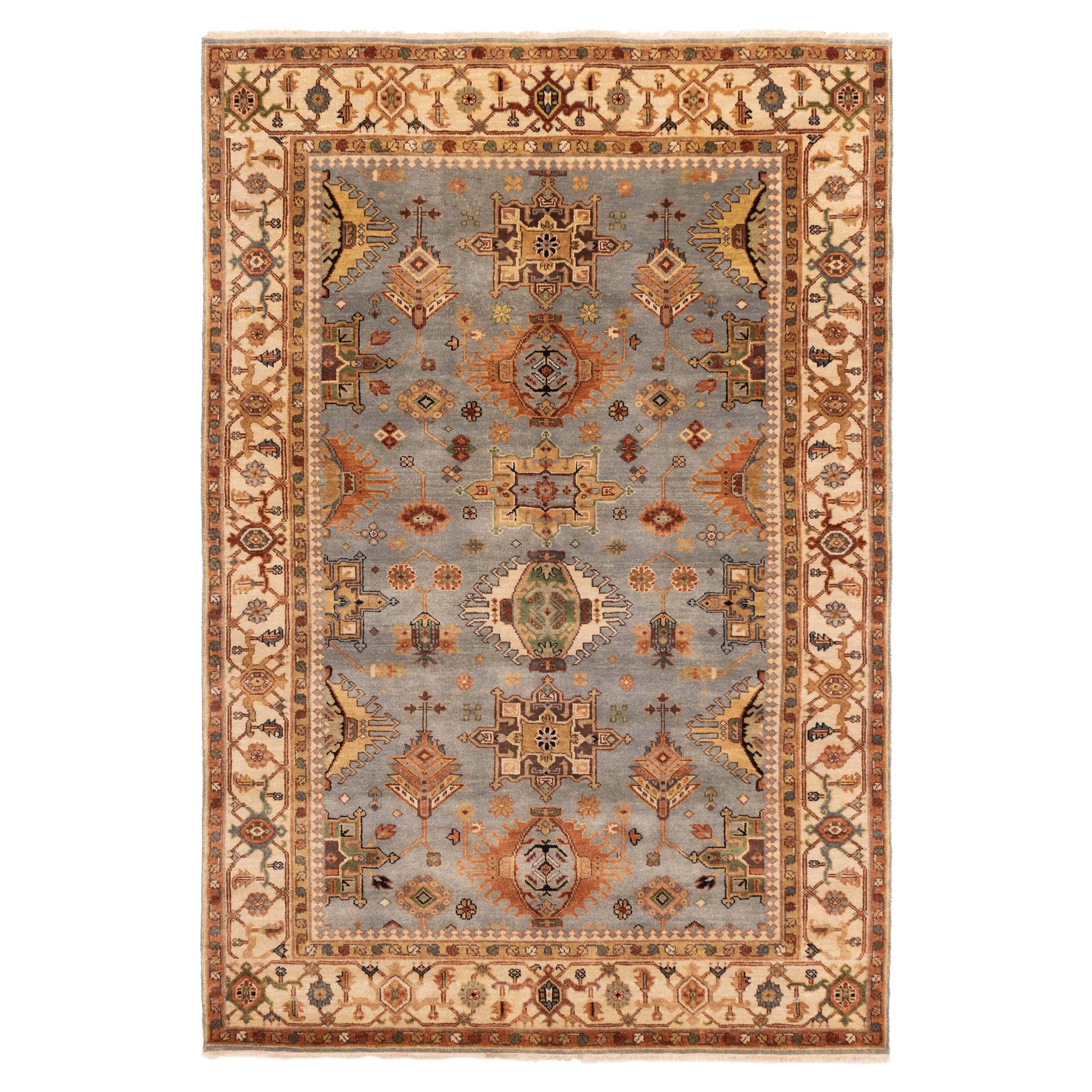 ECARPETGALLERY Hand-knotted Jules Sultane Light Denim Blue Wool Rug - 5'10 x 8'9