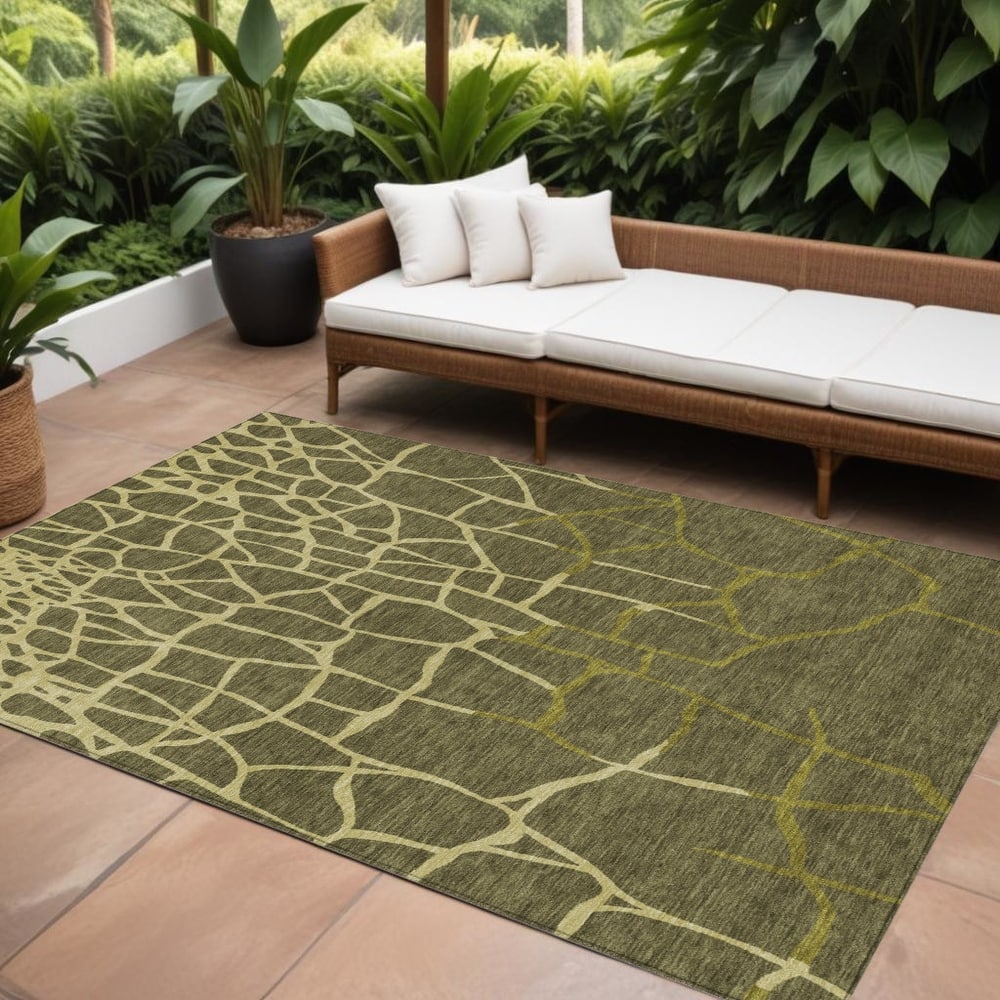 HomeRoots Abstract Transitional Rectangle Outdoor Rug
