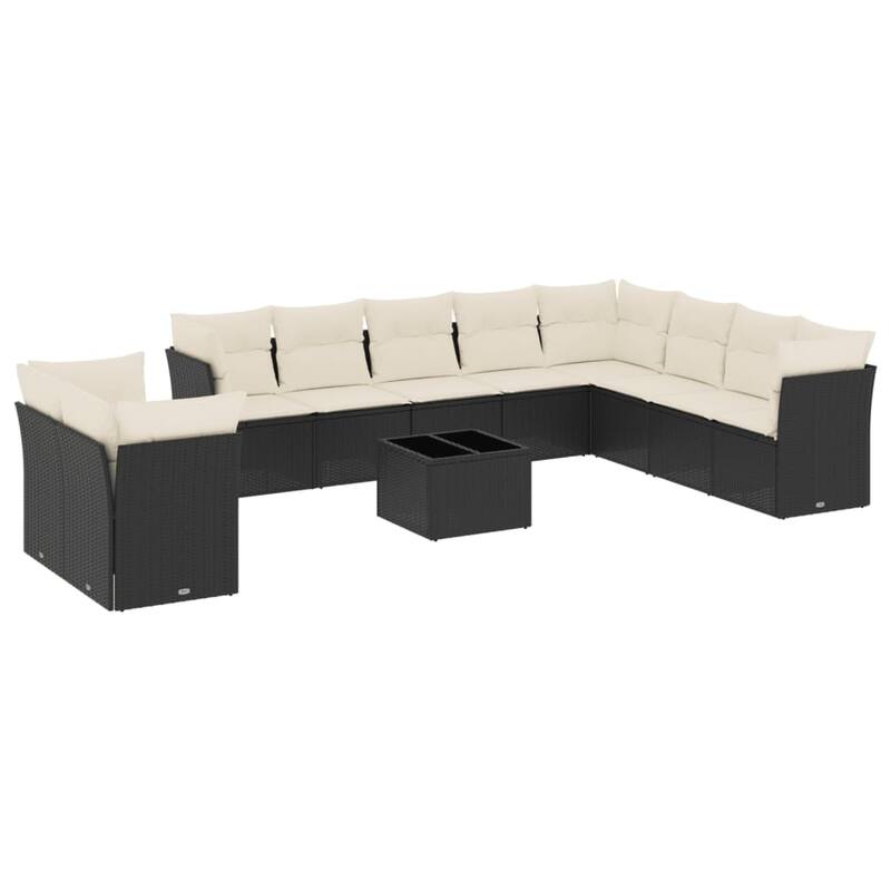 vidaXL Garden Sofa Set Black