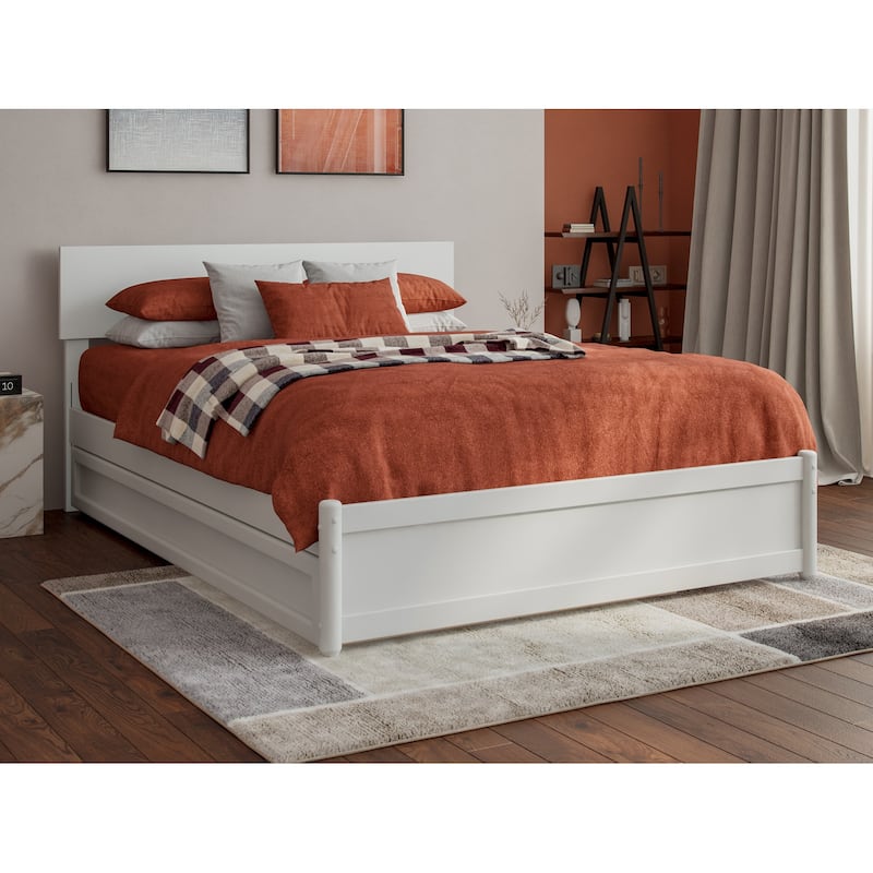 Wesley Platform Bed with Panel Footboard and Twin Trundle