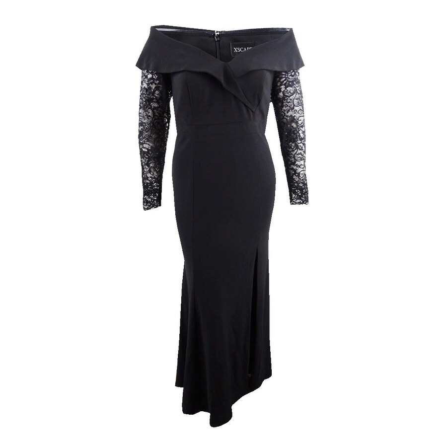 xscape off the shoulder lace dress