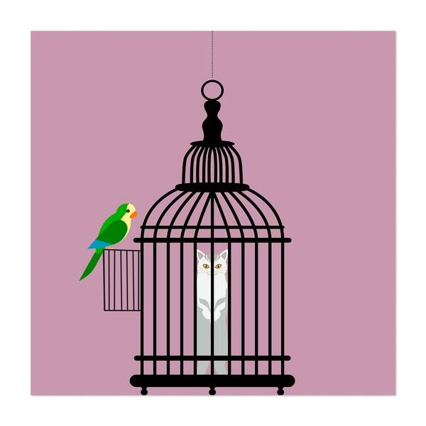 Replace Illustrations Animals Bird Birds Cat Parrot Art Print/Poster Bed Bath & Beyond 34897985