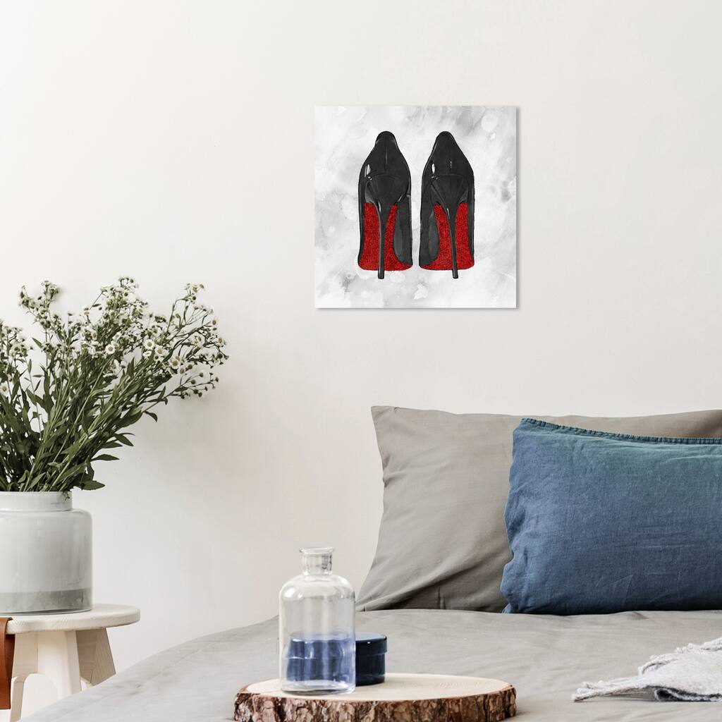 Wynwood Studio Canvas Fashion and Glam Crystal Soles Red and Scarlet Glam Wall Art Canvas Print