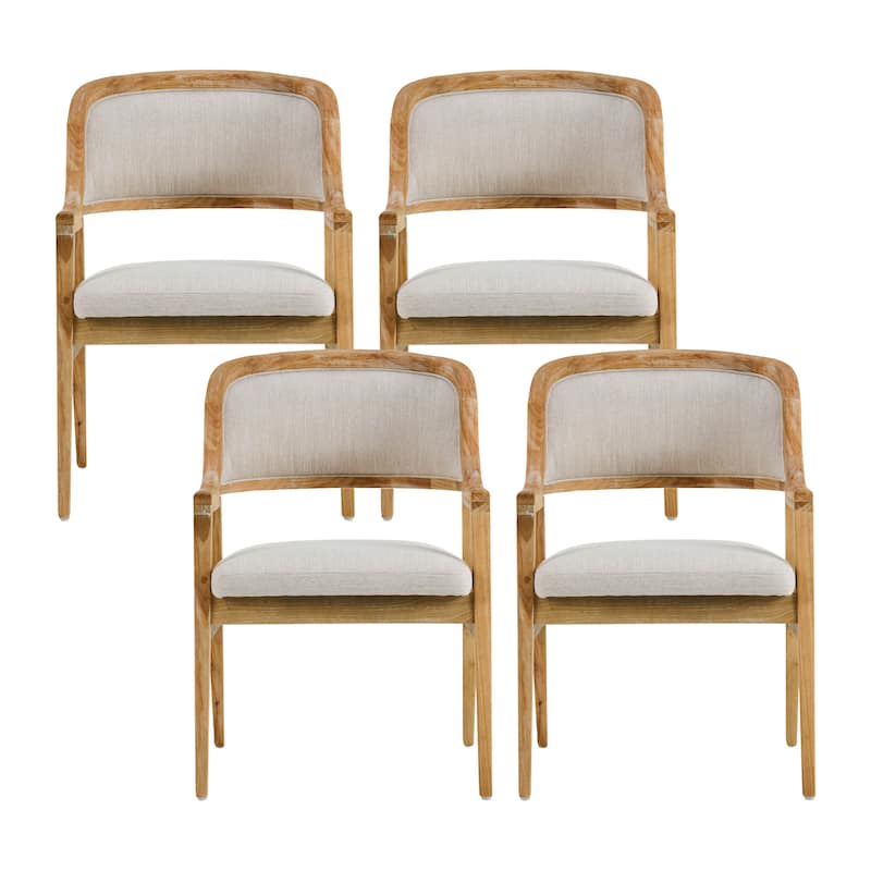 Christopher Knight Home - Harlowe Mid-Century Modern Upholstered Dining Chairs Set of 2 with Solid Ruberwood Legs