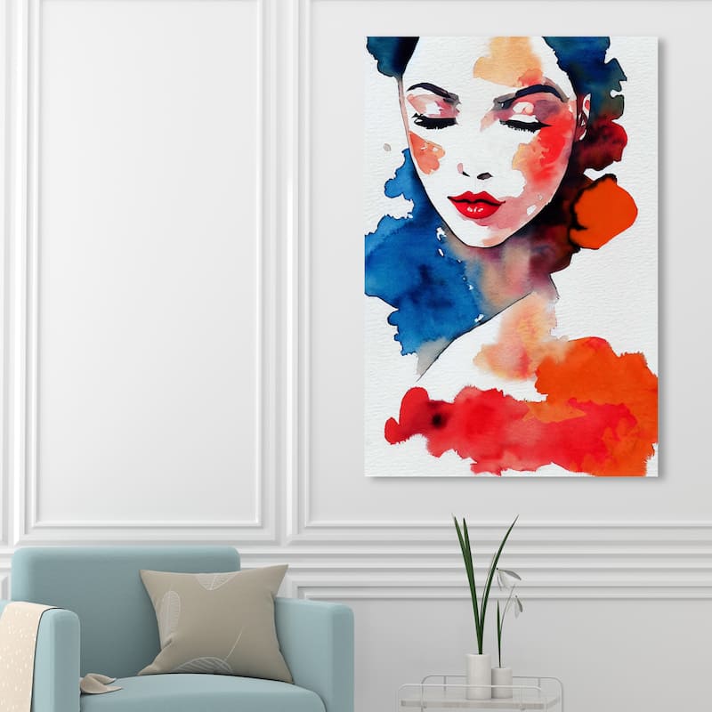 Wynwood Studio Fashion and Glam Mabella I Red and Modern & Contemporary Wall Art Canvas Print - 54 x 36