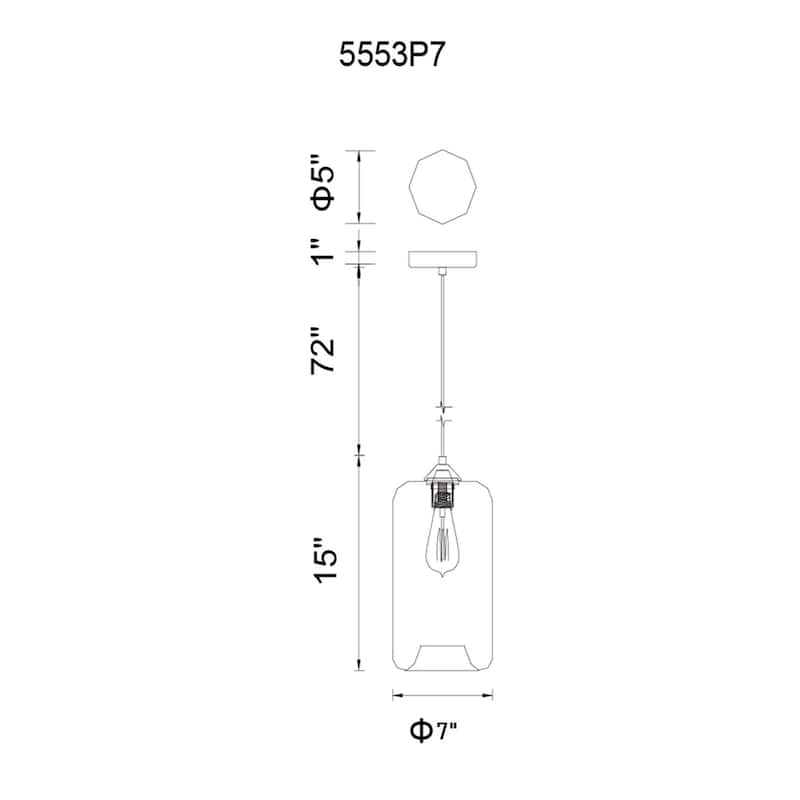 Glass 1 Light Down Mini Pendant With Clear Finish