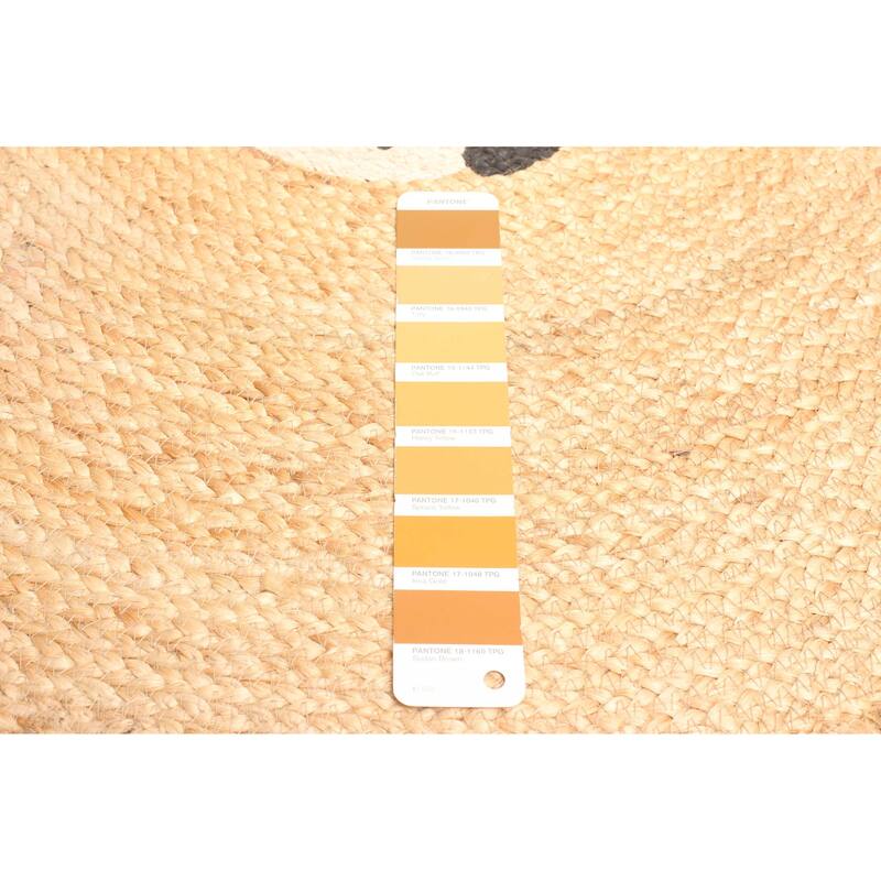 ECARPETGALLERY Braided Weave Palas Denizli Light Brown Jute Rug - 3'1 x 3'1