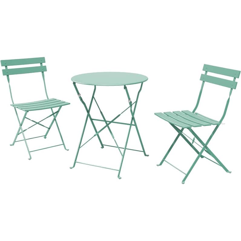 3-Piece Bistro Set Folding Outdoor Furniture Sets with Premium Steel Frame Portable Design for Bistro & Balcony