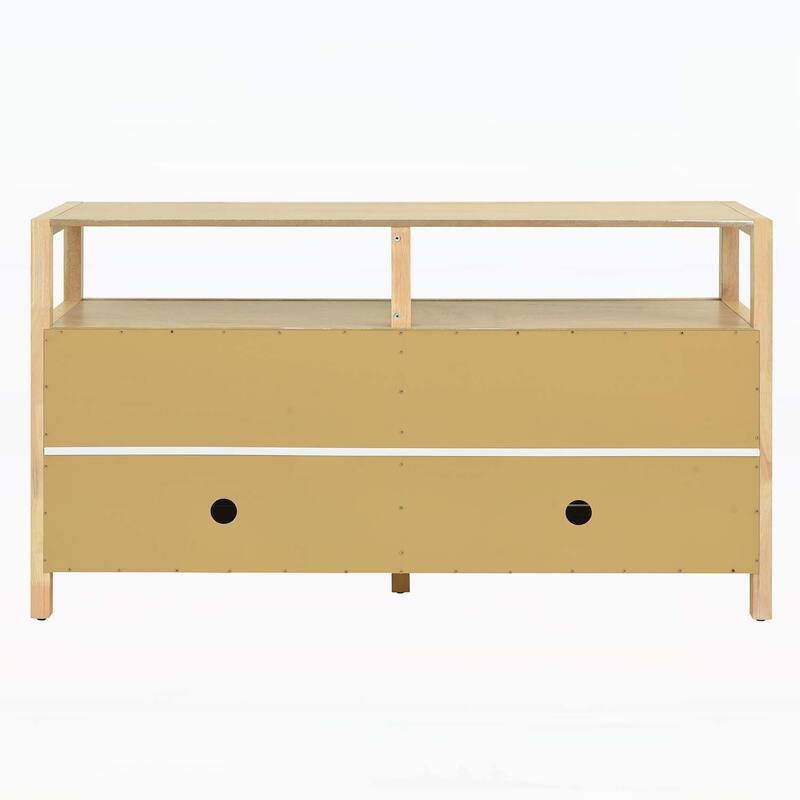 Bohemian-Inspired Rattan Storage Cabinet for Optimal Living and Dining Room Organization