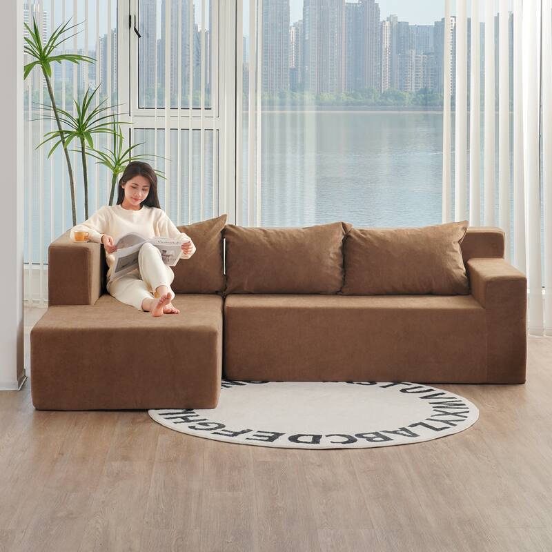 Sectional Couch Covers Sofa with Pillowcases