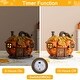 preview thumbnail 8 of 9, Glitzhome 8.5"L Fall Lighted Resin Pumpkin House Table Decor with Timer